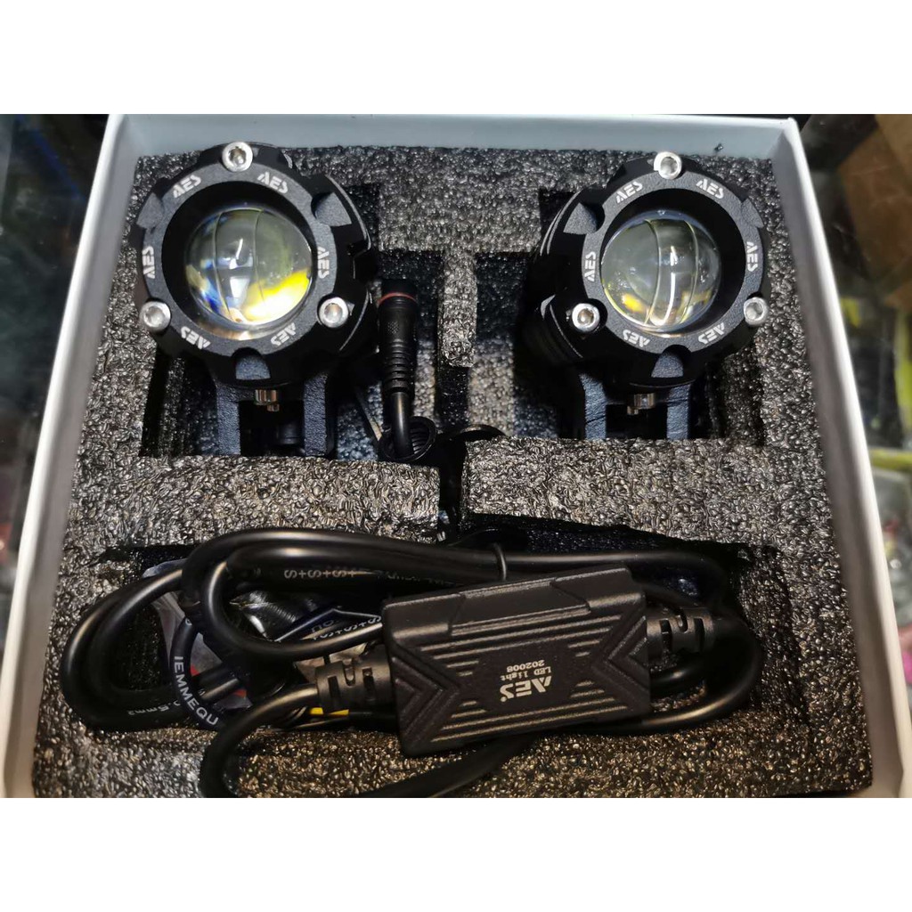 ORIGINAL AES POWERING MINI DRIVING LIGHTS V5 WHITE YELLOW Shopee