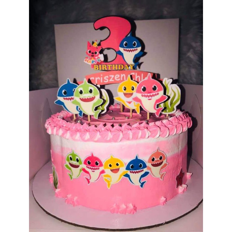 Baby Shark Cake Toppers Pink 1 Shopee Philippines