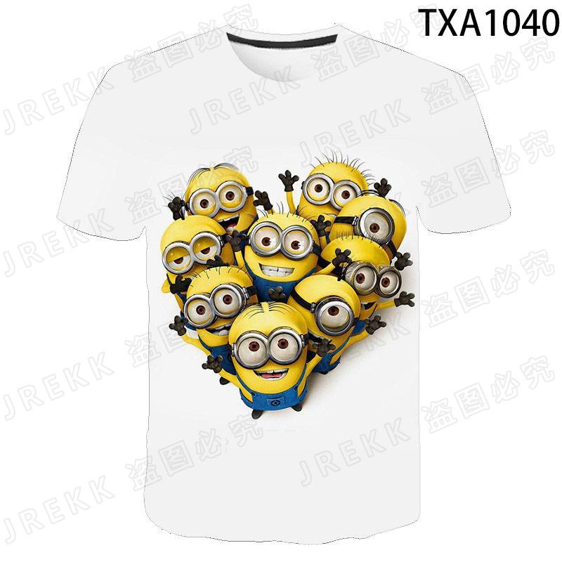 cartoon Anime  Despicable Me Minions  kids T-shirt  3d Print Casual Short Sleeve Tshirt girl Tops Cool O-neck boy child clothes Tops tees