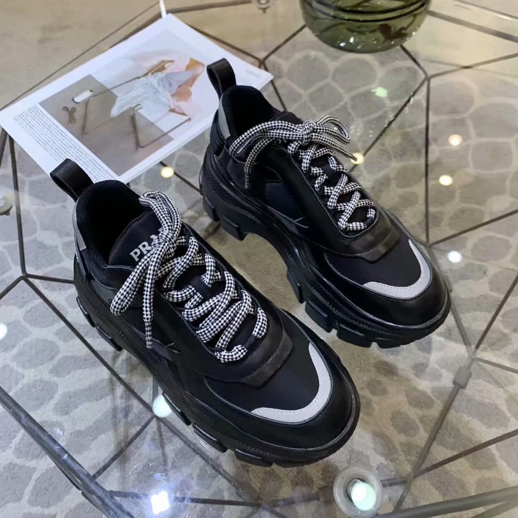 Ready Stock Oversea】 100% ORIGINAL Prada Black&White Genuine Leather  Sneaker Shoes For Men & Women | Shopee Philippines