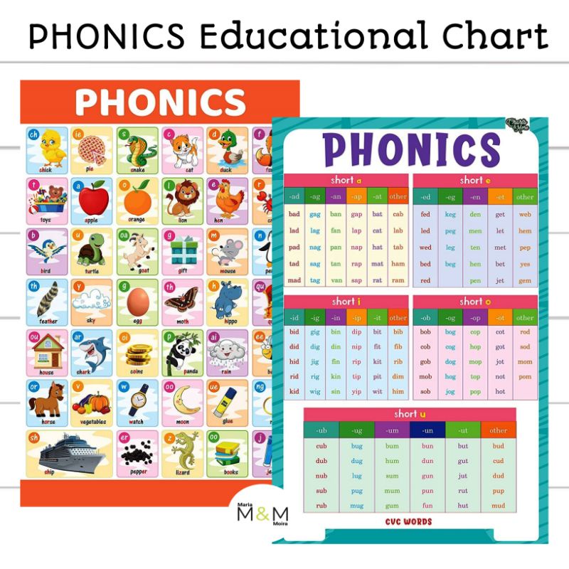 PHONICS Sound Chart | A4 Size Laminated Educational Wall Chart ...