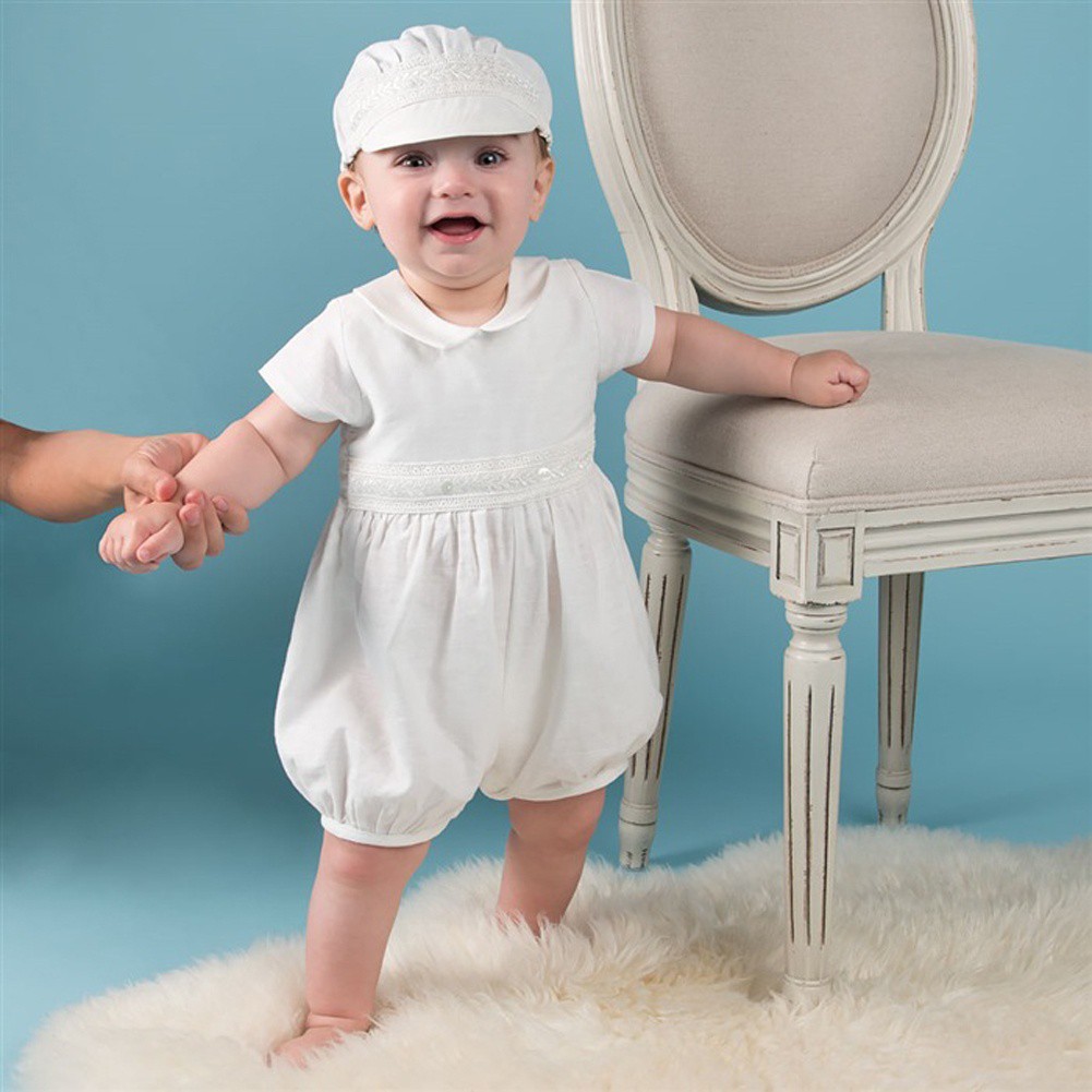 white christening suit for baby boy