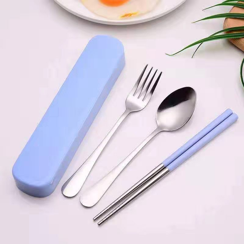 3 in 1 Spoon Fork And Chopsticks Set With Organizer | Shopee Philippines