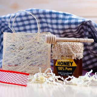Honey Dipper & Pure Raw Wild Honey  Uncultured Organic 125ml with Abaca bag