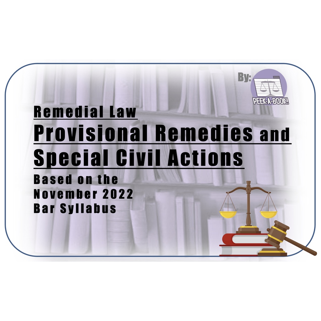 Provisional Remedies & Special Civil Actions booklet based on the