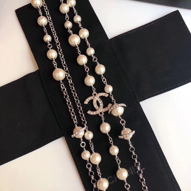 Chanel Inspired Long Pearl Necklace Korean Fashion Jewelry CC Pearl Long  Necklace formal event | Shopee Philippines