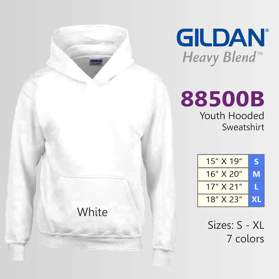 gildan youth hooded sweatshirt