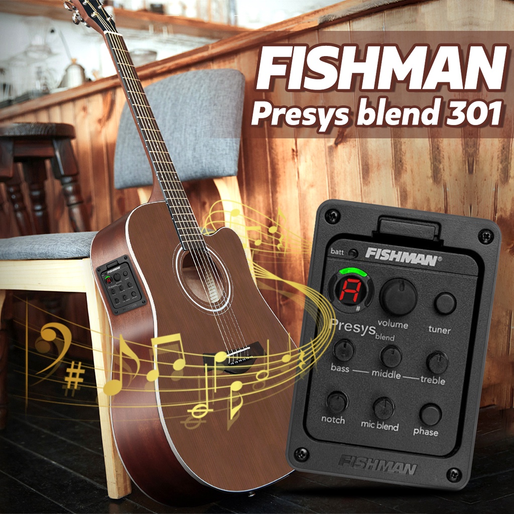 Original】FISHMAN Presys 301 Mic Blend Dual Model Guitar Preamp EQ Tuner  Piezo Pickup Beat | Shopee Philippines