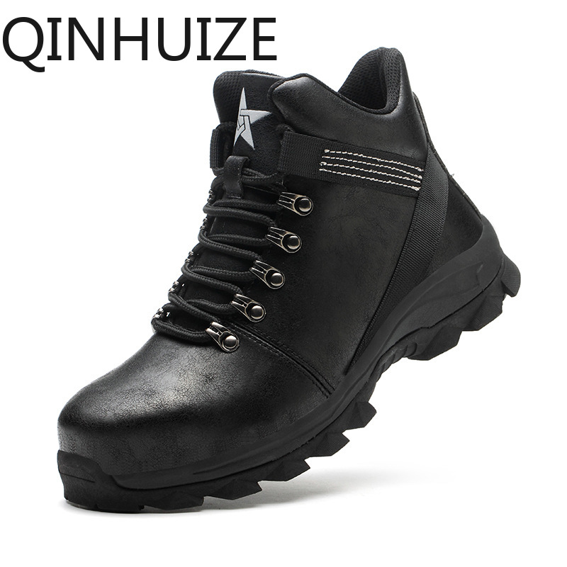 QINHUIZE Hightop safety shoes, men's foot protection steeltoed shoes