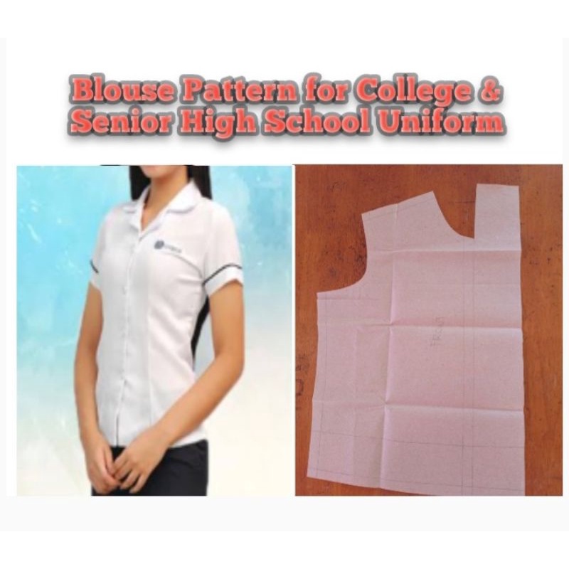 Pattern. Blouse pattern for College at Senior high School Uniform