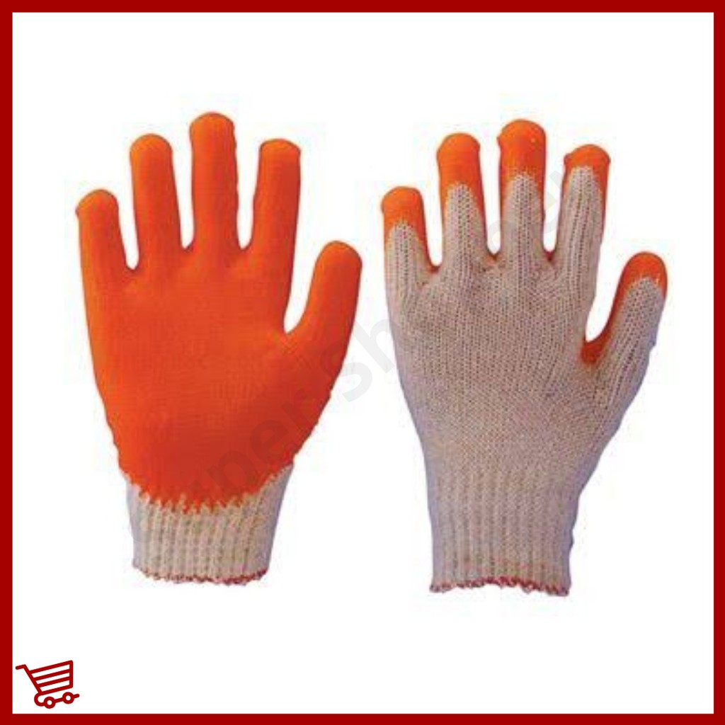 Knitted cotton rubber gloves 1pair Shopee Philippines
