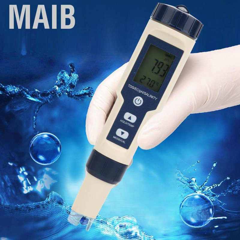 EZ-9909 5 in 1 Function PH TDS EC Salinity Temperature Test Meter with ...