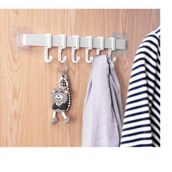 New Clothes Hanger Towel 6 Hooks Paste Wall Without Nails | Shopee  Philippines