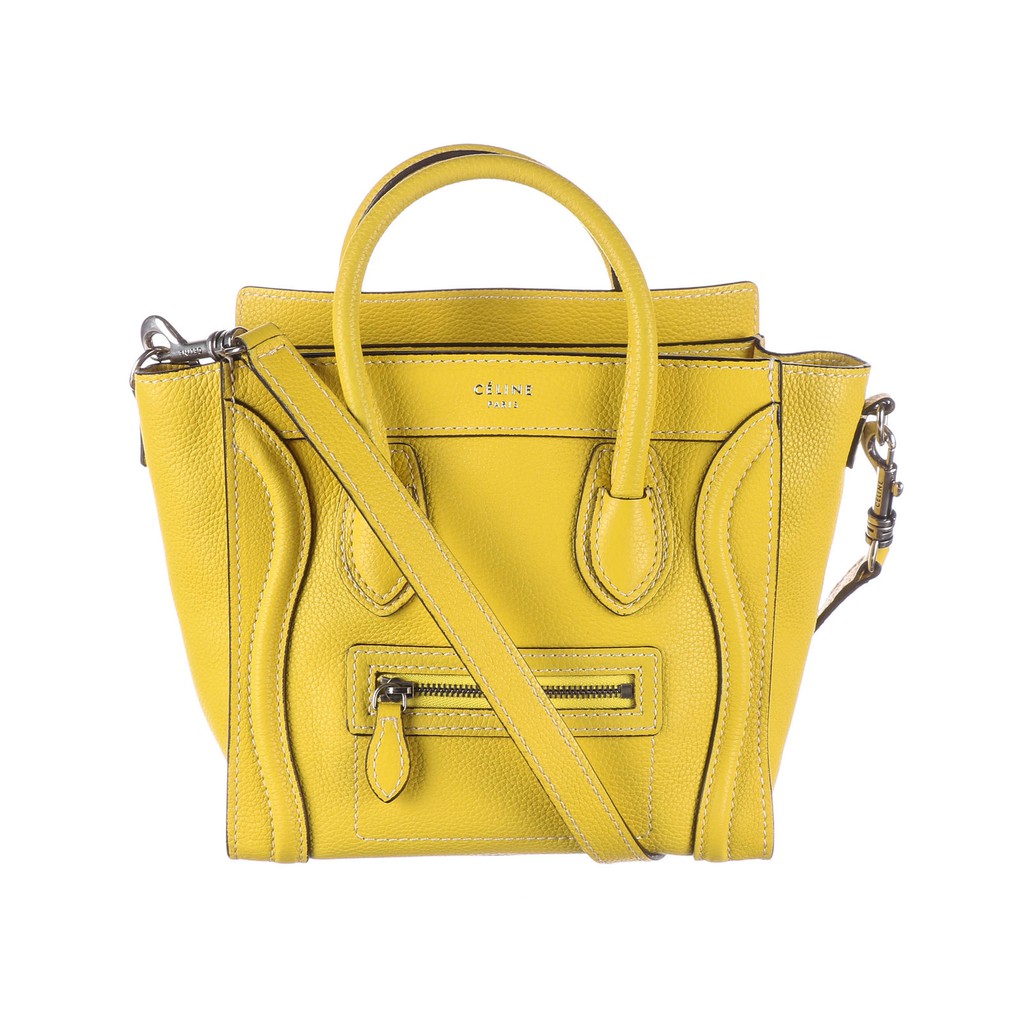 celine nano luggage yellow