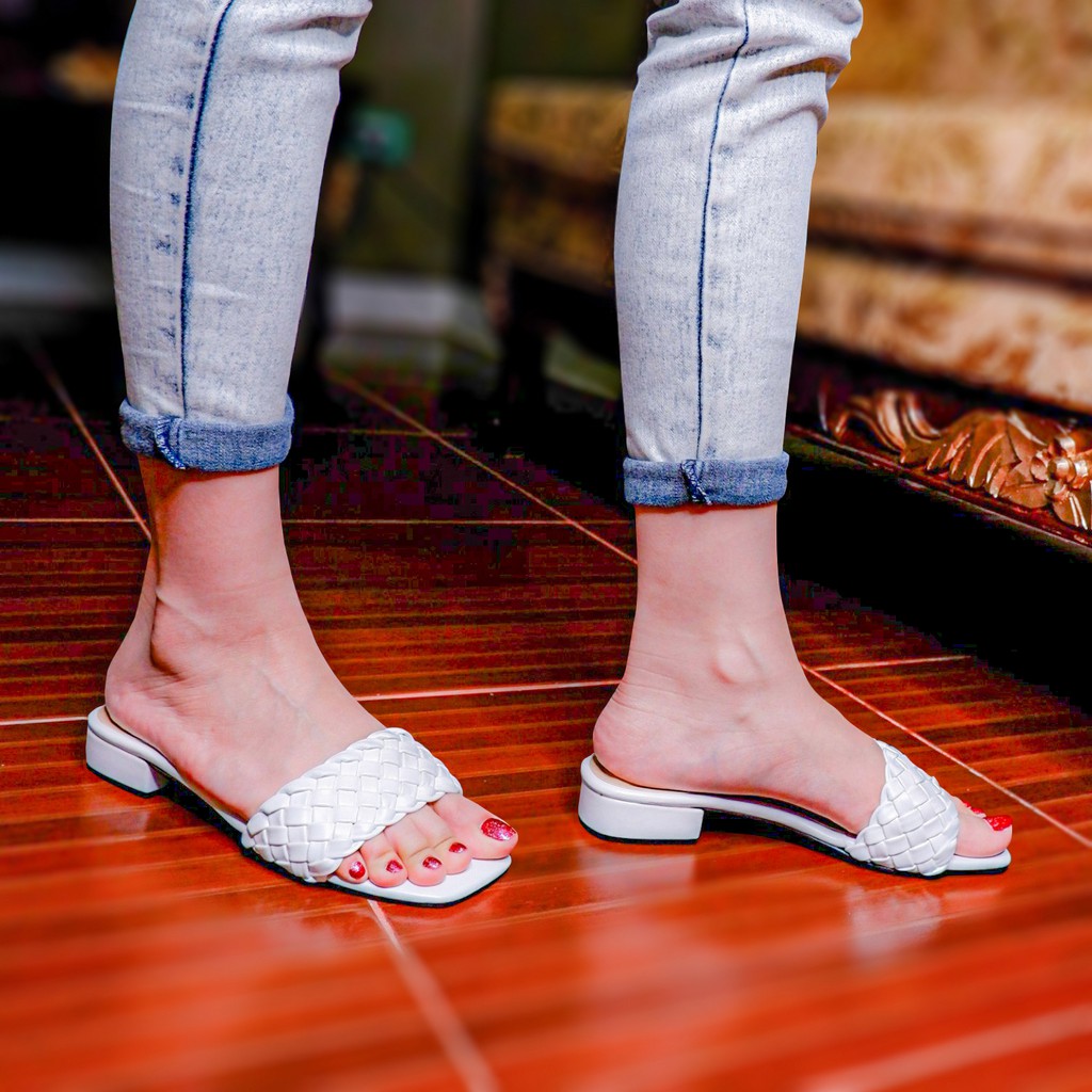 padded strap square toe block heels