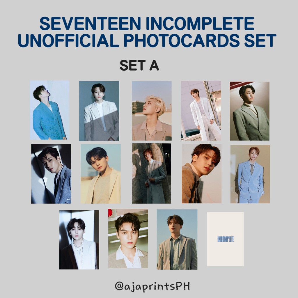 SEVENTEEN INCOMPLETE Photocard Set (Fanmade) | Shopee Philippines