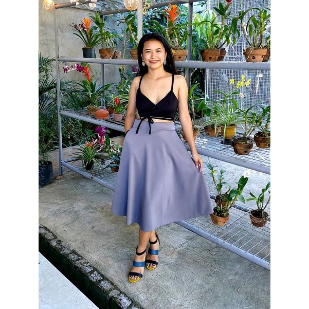 Midi skirt Plain (Neoprene Fabric) | Shopee Philippines