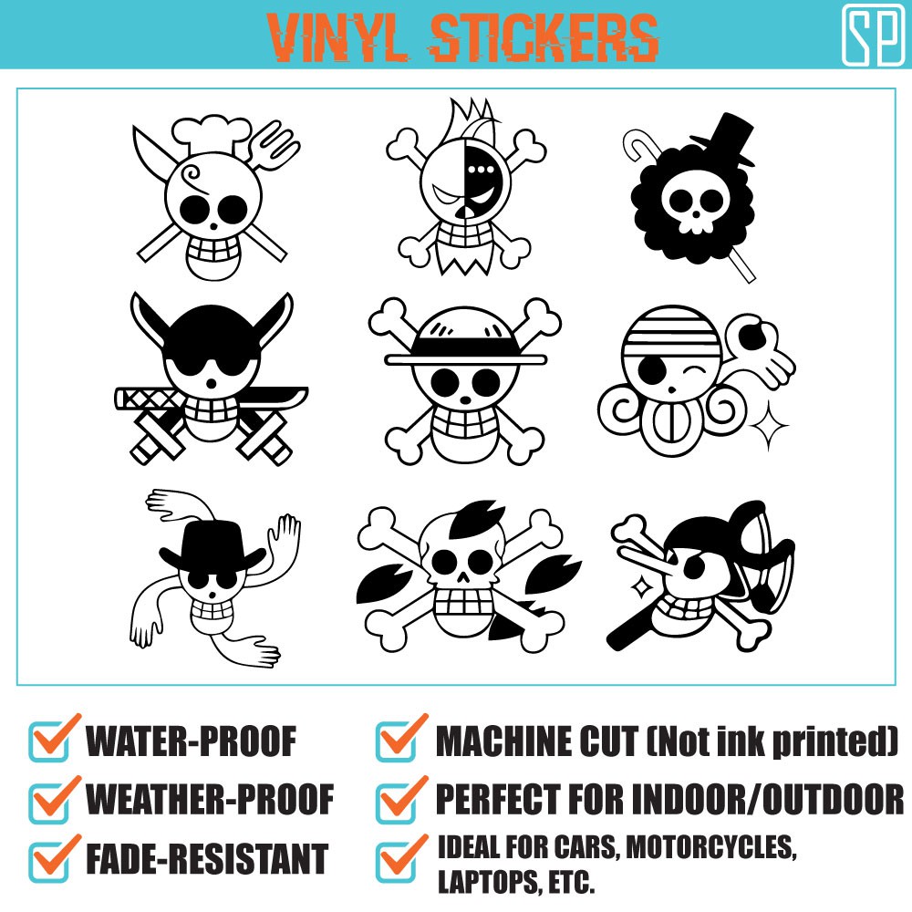 STRAW HAT CREW - One Piece - VINYL STICKERS | Shopee Philippines