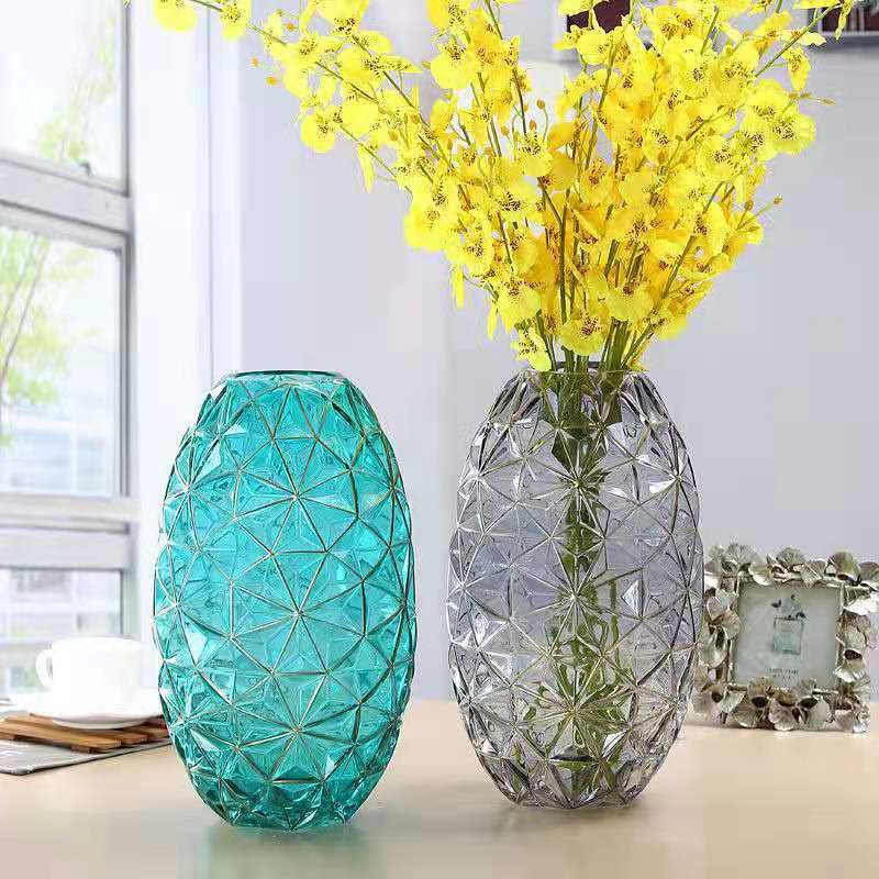 Light luxury creative diamond star color pencil glass vase living room dining table flower