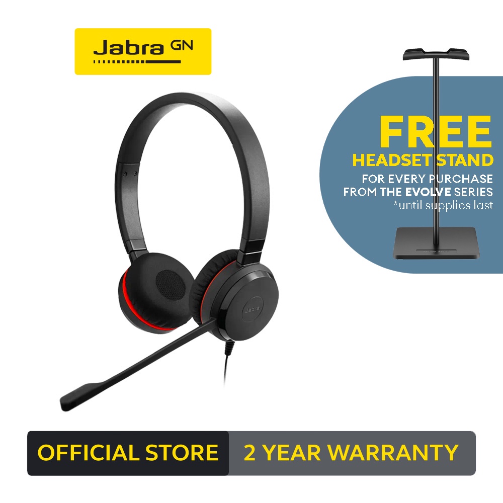 Jabra Evolve 30 II MS Stereo Wired Headset/Music Headphones Shopee