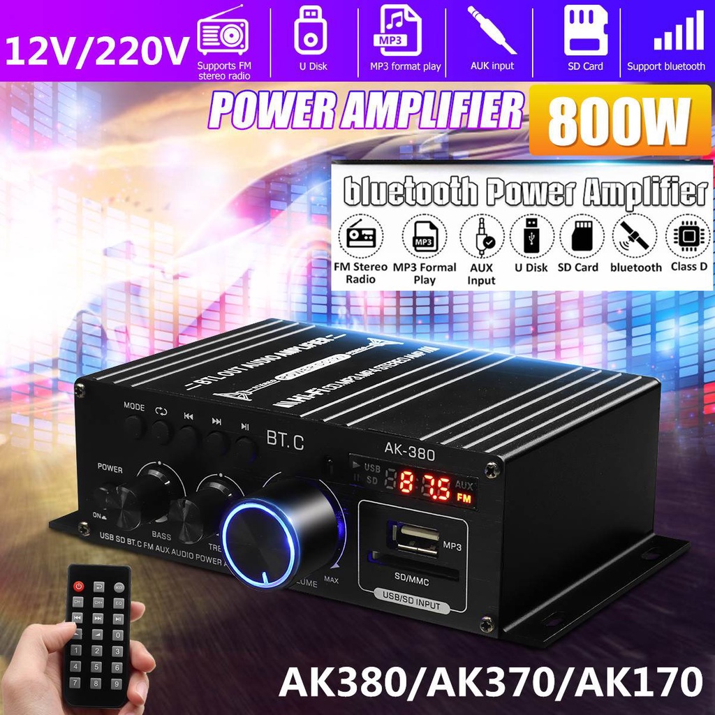 AK380/AK370/AK170 800W Power Amplifier Audio Karaoke Home Theater ...