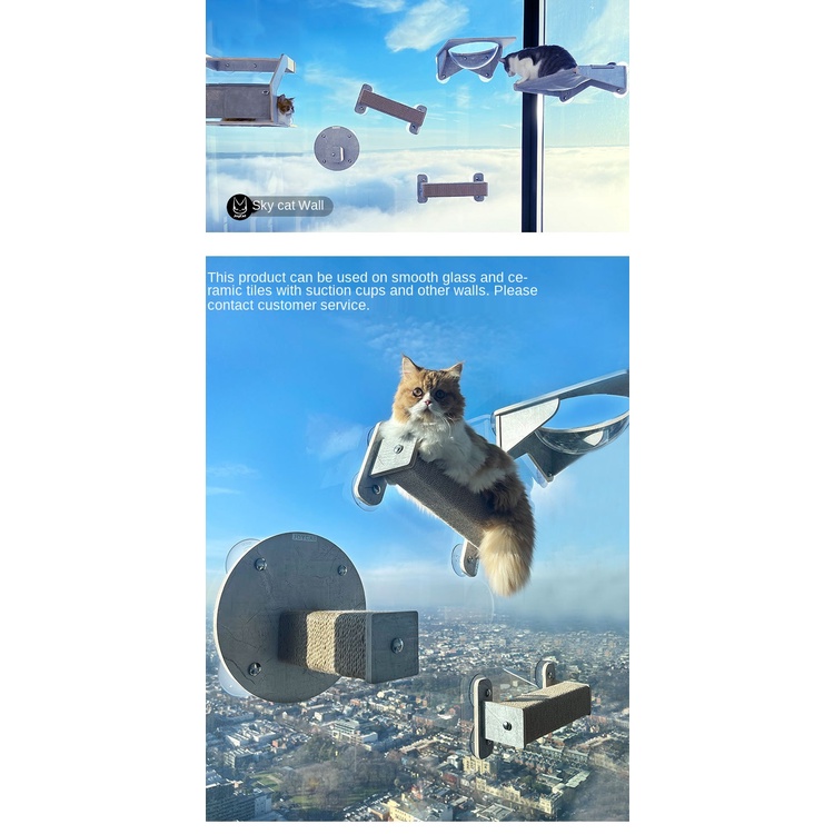 Cat Climbing Ladder Universal Suction Cup Frame Creative Combined Acrylic Litter Sightseeing Hanging Window Jumping Platform High Place Tourism Landsca #7