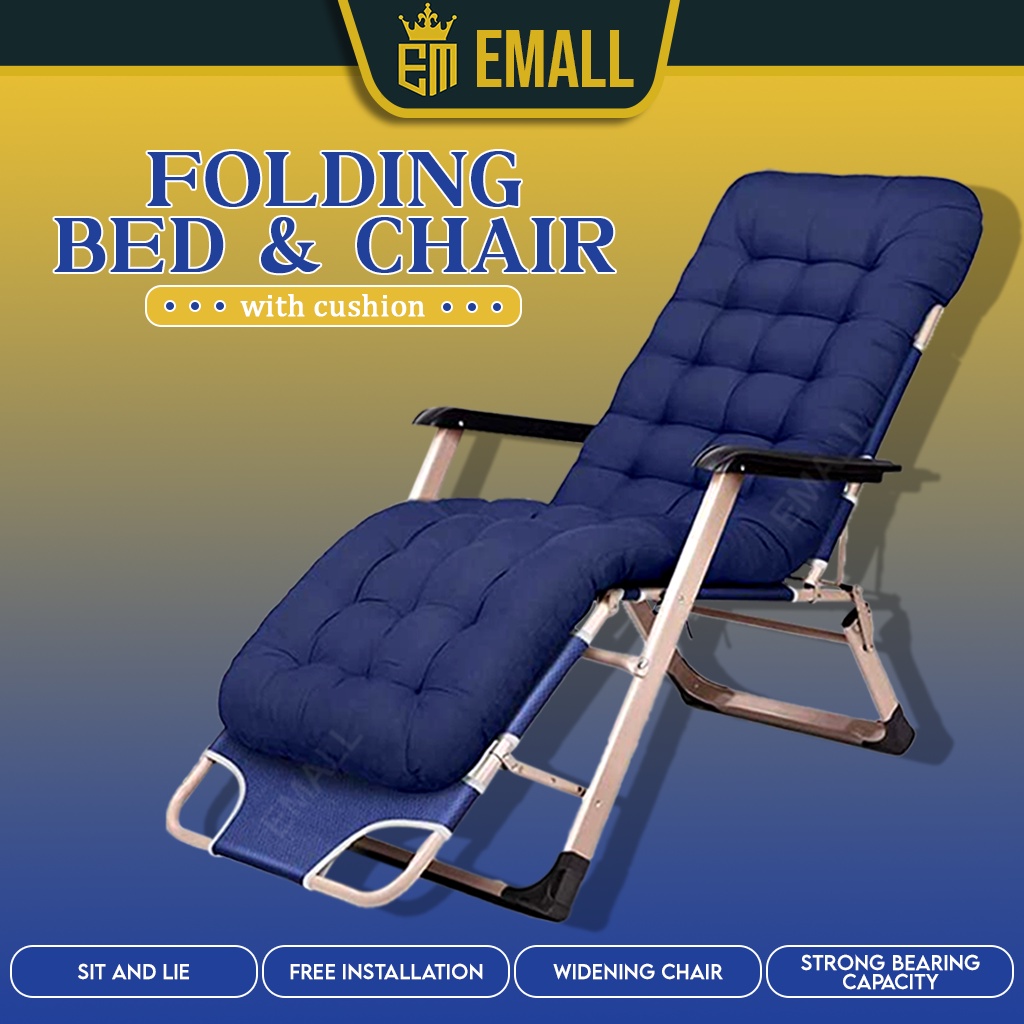 Folding chair and Bed With Cushion Foam Heavy Duty Bed Chair