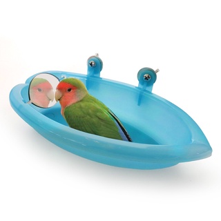 1pcs Pet Bird Bath Cage Parrot Bathtub With Mirror Bird Cage Accessories Shower Box Small Parrot Cage Pet