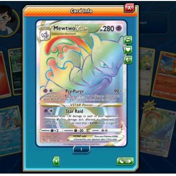 Rainbow Rare Mewtwo Vstar Pokemon TCG online (Digital Card) Secret Rare ...