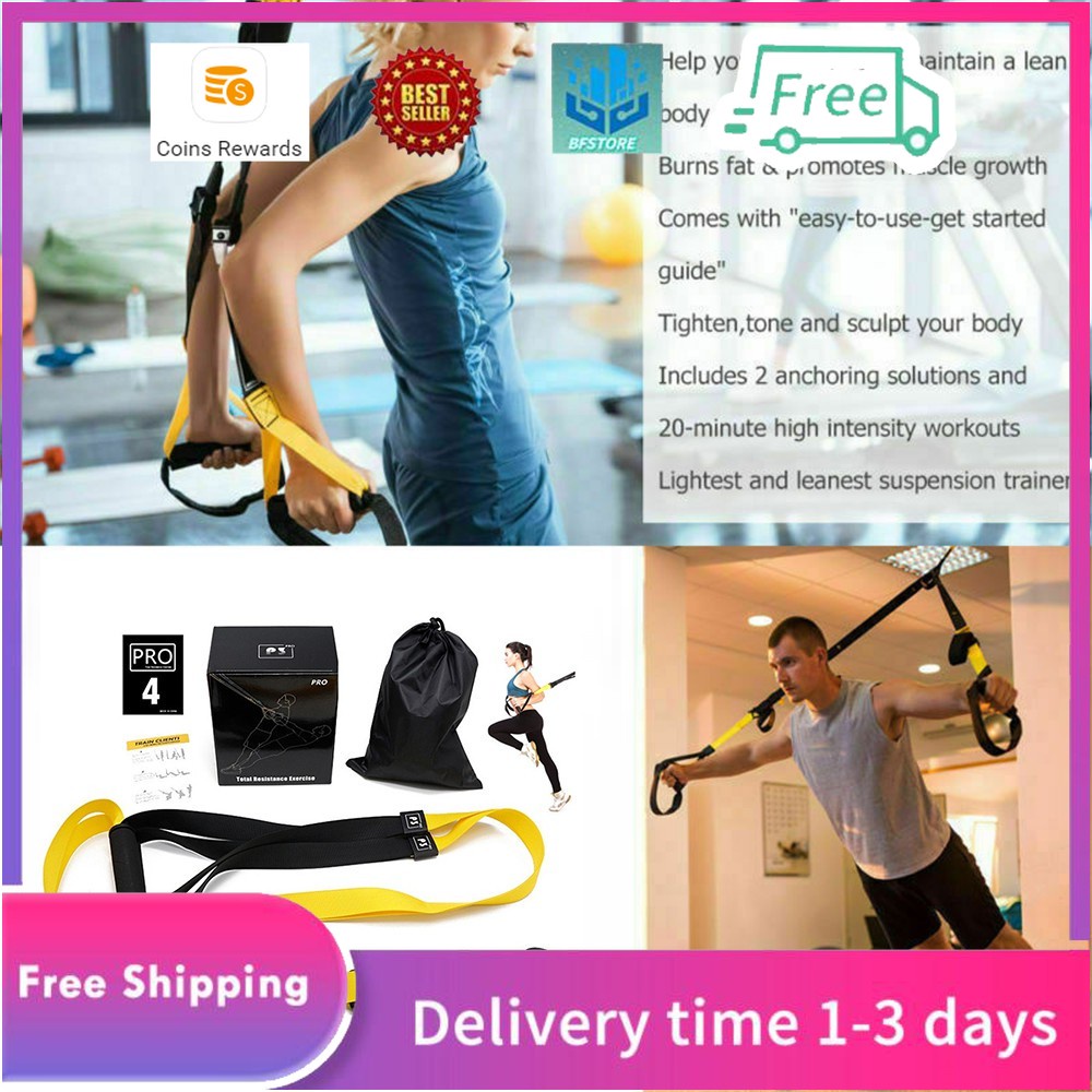 TRX Home Gym Suspension Resistance Strength Training Straps Workout ...