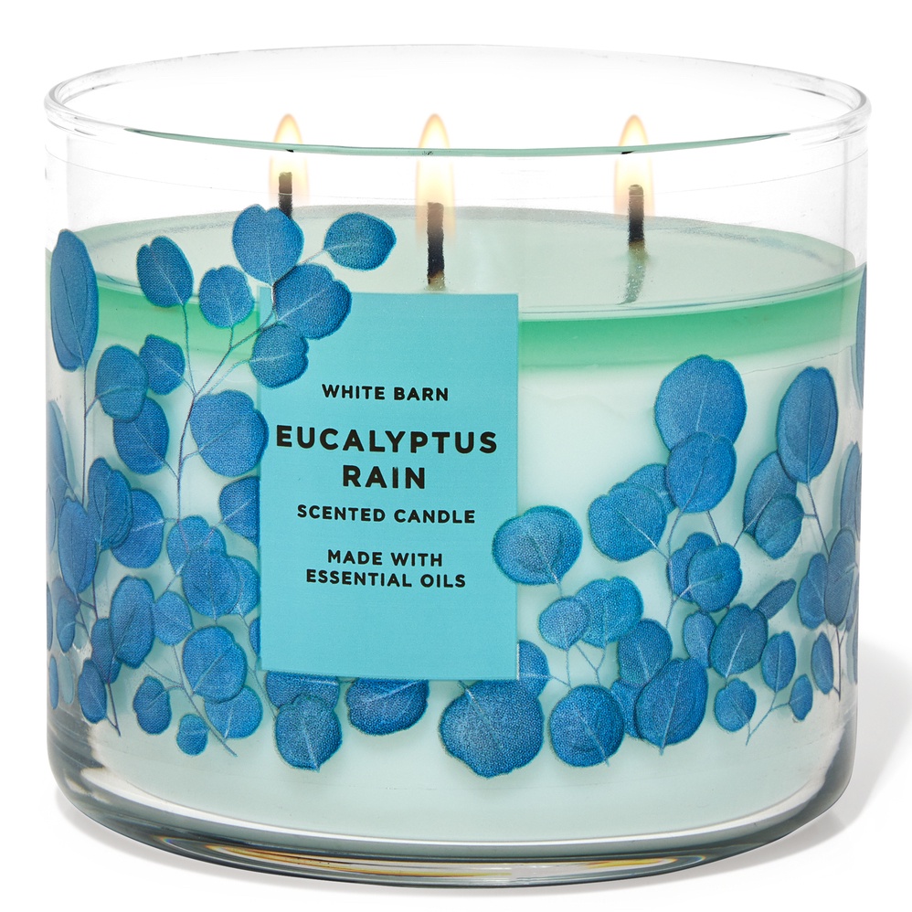 bath and body works eucalyptus mint and rain candle