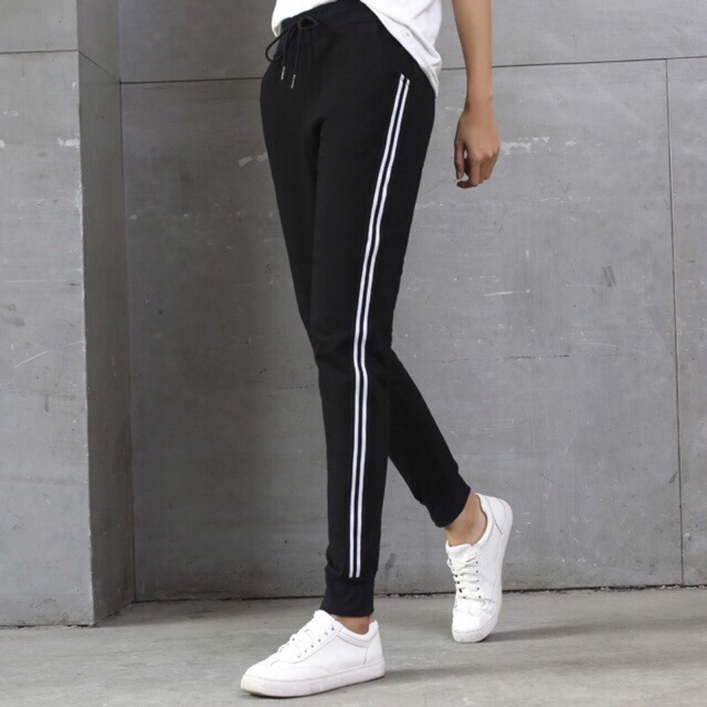 black jogger leggings