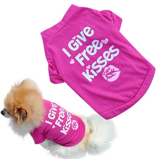 MOLAMGO Dog T-shirt Rose-red Lip Pet Dog T-shirt Small Cat Puppy Spring Summer Shirt Vest Clothes