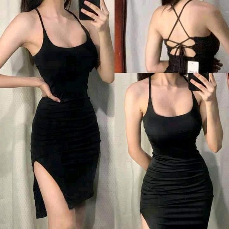 bodycon slit mini dress
