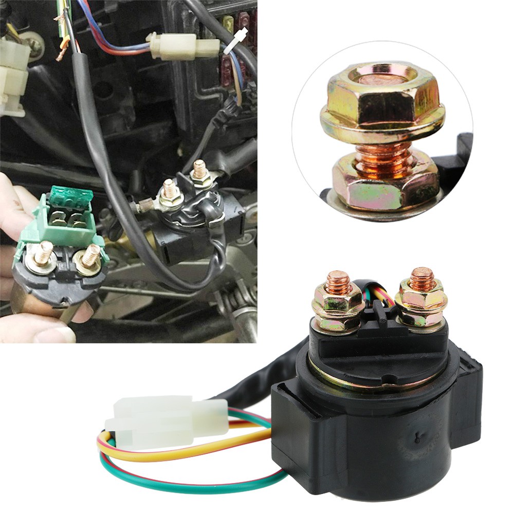 Solenoid Switch,Akozon Starter Relay Solenoid for Chinese Scooter ATV 50cc 125cc 150cc 250cc