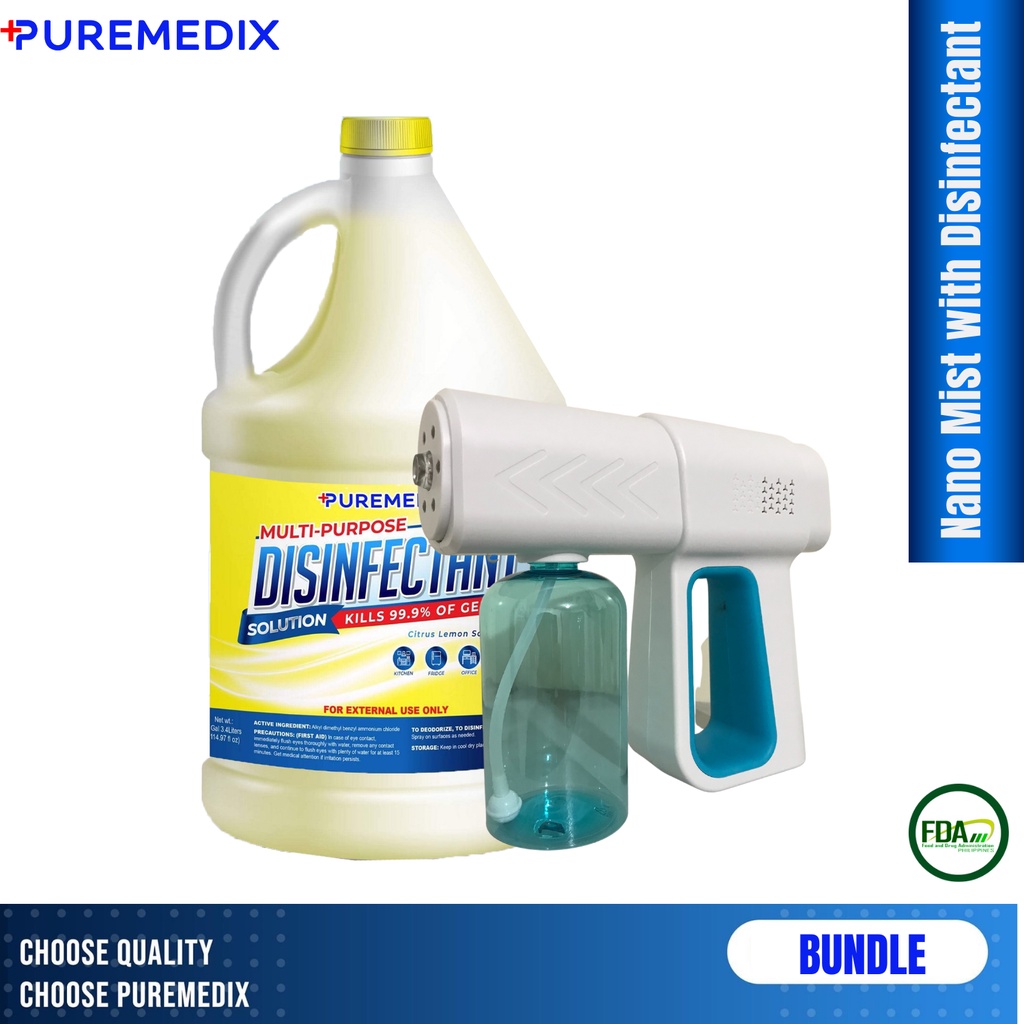 Puremedix Nano Spray Gun With Multipurpose Disinfectant Shopee