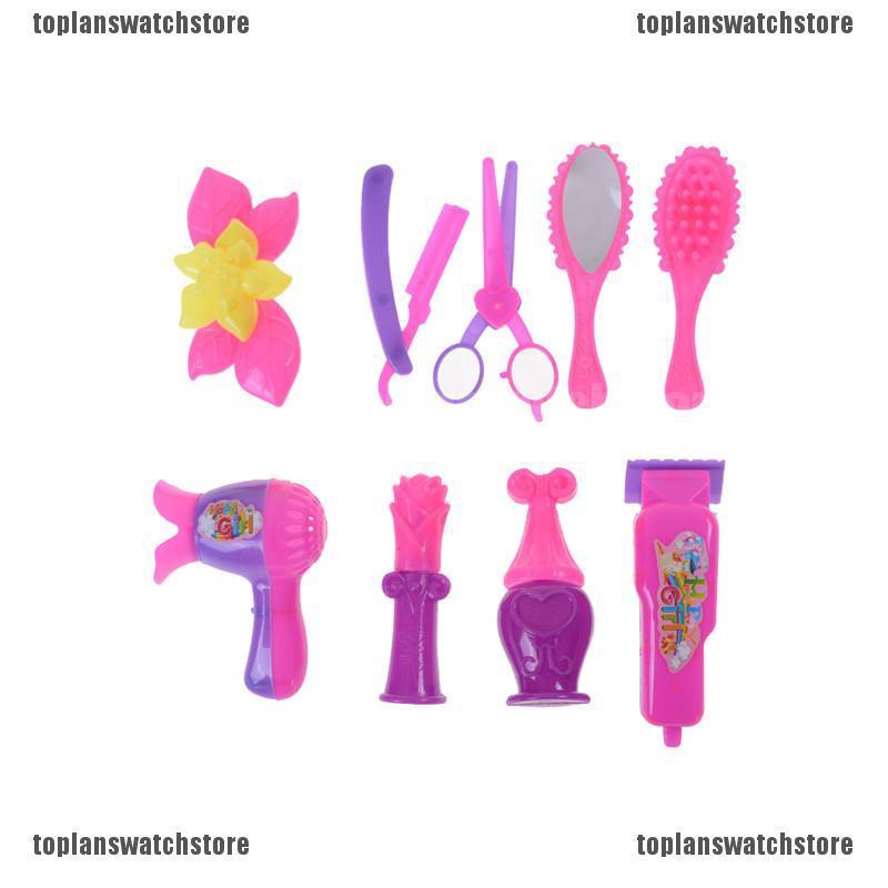 9pcs Barbie Doll Accessories Hair Salon Kit Children Play Gift