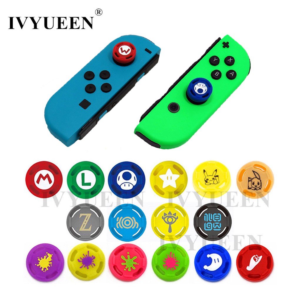 2 pcs Silicone Grips Caps for Nintendo Switch JoyCon Controller Mario