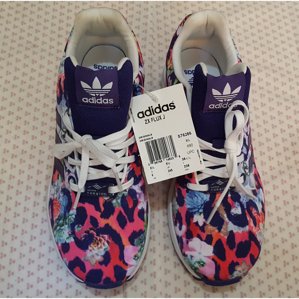 NEW Adidas Originals ZX Flux J Cheetah Print/Purple Textile Youth US Size 6  | Shopee Philippines