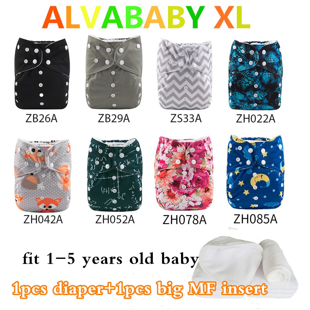 【COD】ALVA Baby Big Size Cloth Diaper 【With XL 4layers Mcrofiber Insert