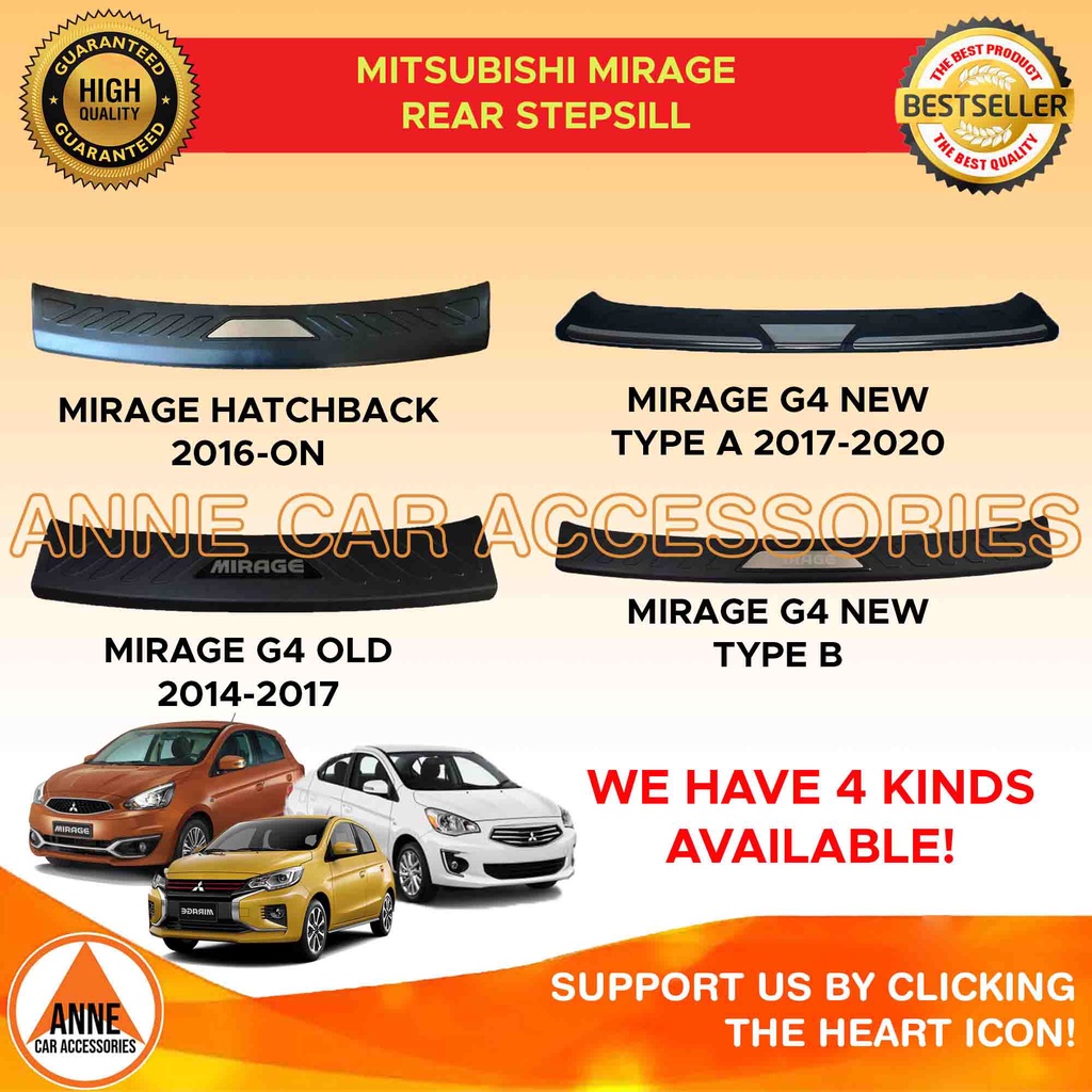 Rear Stepsill for Mitsubishi Mirage G4 Sedan 2014 2017 Old / 2018