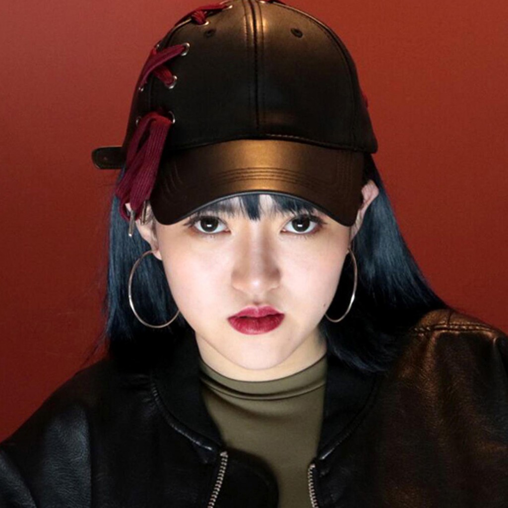 womens leather baseball cap