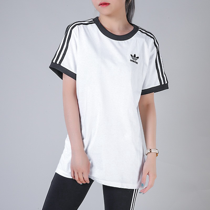 adidas womens white with black stripes