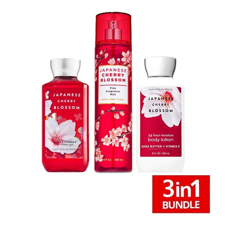 Bath and Body Works Japanese Cherry Blossom Set (Mist 236ml + Lotion