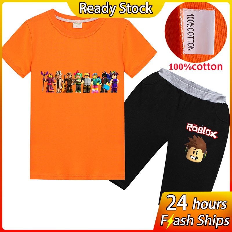 2020 New Roblox Kids Cotton T Shirt Shorts 2pcs Sets Game Children Cartoon Clothes Minecraft Printing Baby Tops Girls Clothing Boys T Shirt Shopee Philippines - ash t shirt roblox