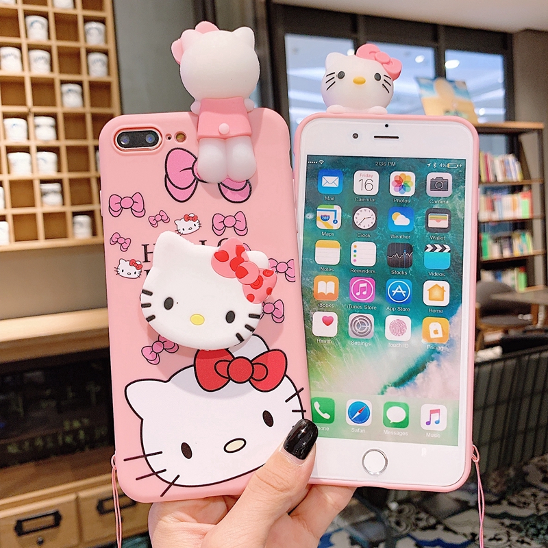 Hello Kitty Vivo V5 V7 Plus V5s V11i V15 3D Doll Soft TPU Case+Stand ...