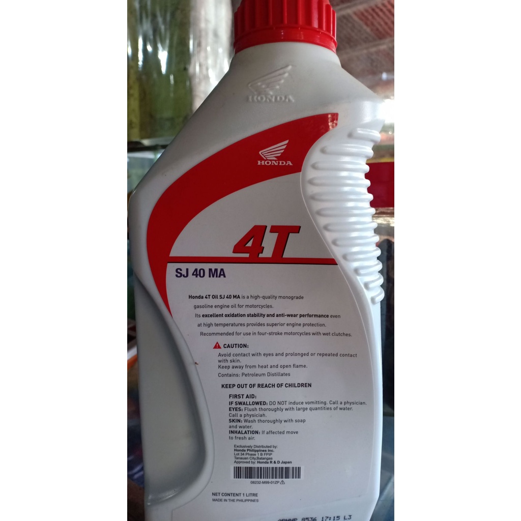 Honda Red 4t Sj40 Ma Motor Oil 1l 1 Liter Shopee Philippines