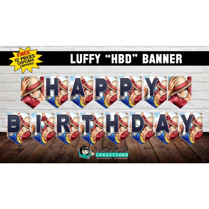 ONE PIECE LUFFY HAPPY BIRTHDAY BANNER Shopee Philippines