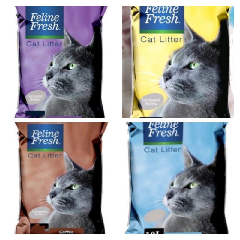 Feline Fresh Cat litter Clumping 10L Lemon, Lemongrass, Coffee