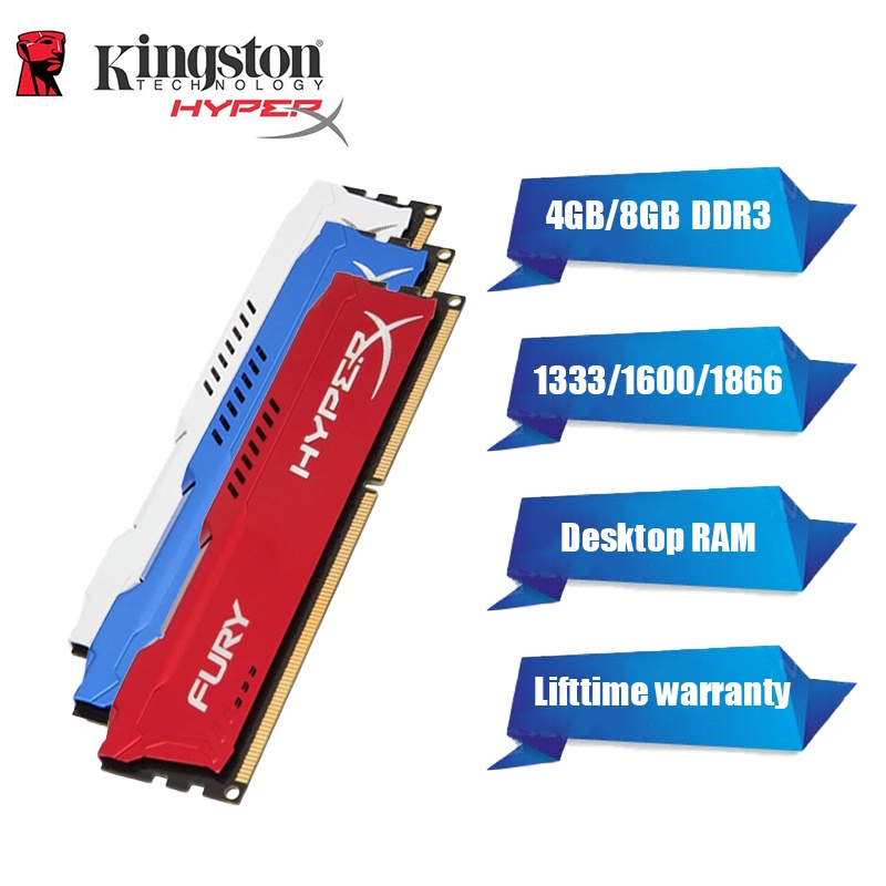 Kingston HyperX Fury 8GB 1866MHz DDR3 DIMM BLUE